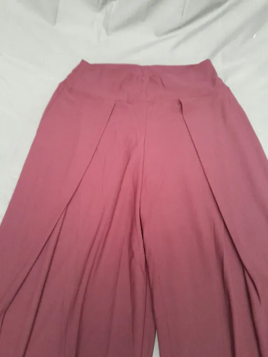 WYNNE LAYERS LADIES BURGUNDY WIDE LEG TROUSERS SIZE M