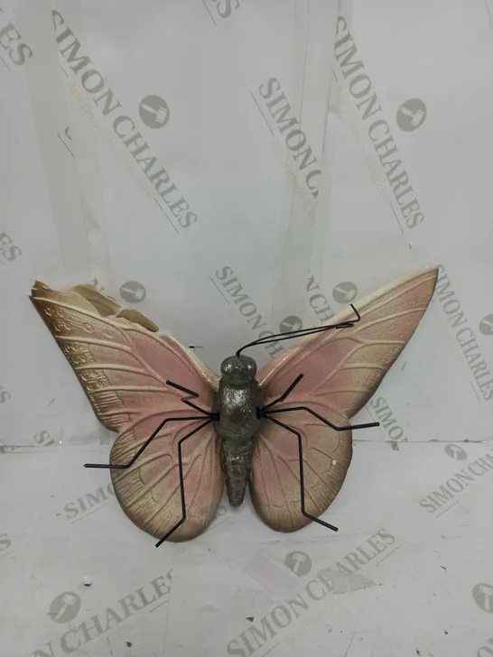 BOXED DECORATIVE BUTTERFLY IN GOLD/CORAL