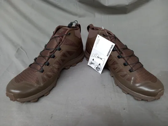 BOXED PAIR OF SALOMON SPEED ASSAULT 2 SHOES IN EARTH BROWN UK SIZE 10