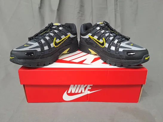 BOXED PAIR OF NIKE P-6000 SHOES IN BLACK/GREY UK SIZE 5