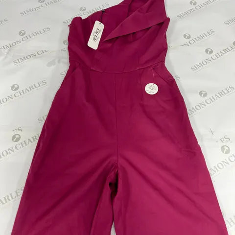 CHI CHI LONDON CUT OUT ONE SHOULDER JUMPSUIT IN BERRY SIZE 6