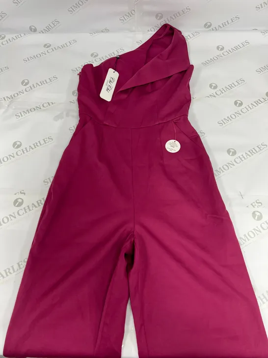 CHI CHI LONDON CUT OUT ONE SHOULDER JUMPSUIT IN BERRY SIZE 6