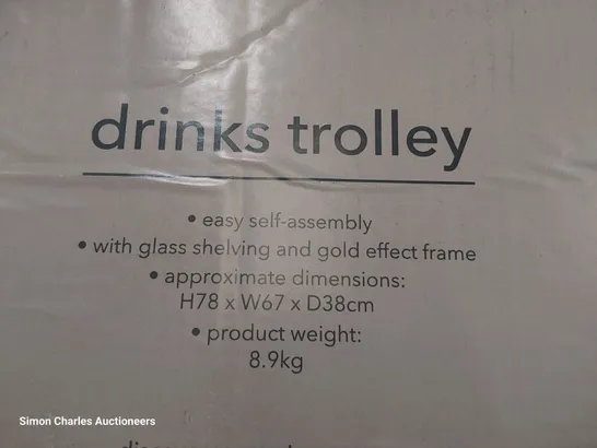 BRAND NEW BOXED DRINKS TROLLEY 