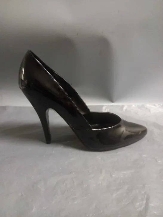 XIXI LADIES HIGH HEELED STILETTO SHOES BLACK PATENT SIZE 7