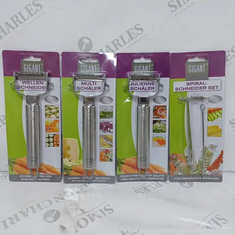 BOX OF 4 ASSORTED PROFESSIONAL GIGANT VEGETABLE PEELERS