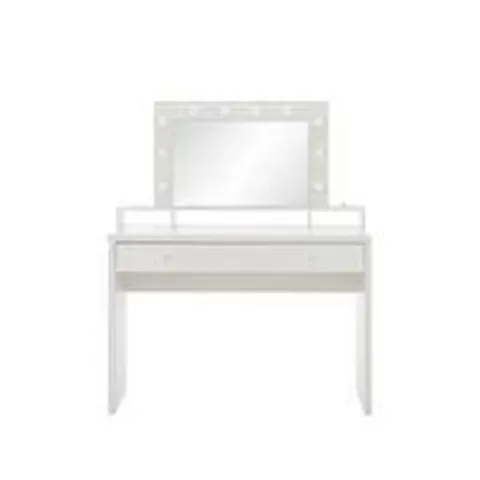 BOXED ARIA DRESSING TABLE WITH MIRROR AND LIGHTING - WHITE (1 BOX)