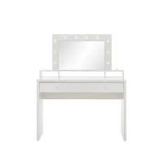 BOXED ARIA DRESSING TABLE WITH MIRROR AND LIGHTING - WHITE (1 BOX)