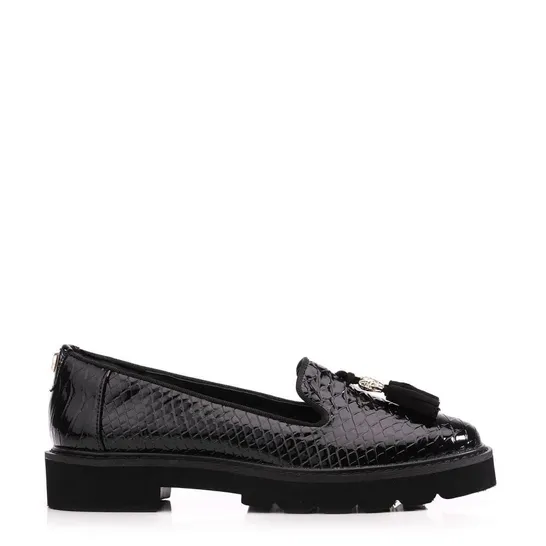 PAIR OF MODA IN PELLE EVELYN LOAFERS IN BLACK SIZE 7