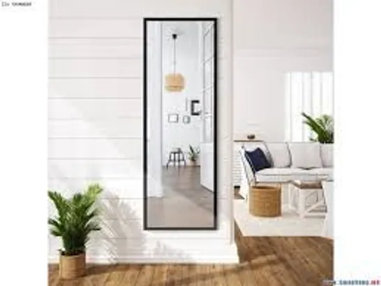 BOXED COSTWAY COSTWAY DOOR WALL MOUNTED MIRROR FULL LENGTH HANGING MIRROR BEDROOM - BLACK