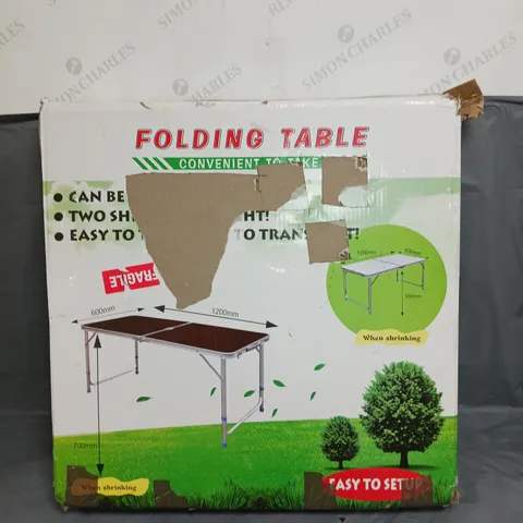 BOXED FOLDING TABLE 600MM BY 1200MM - COLLECTION ONLY 