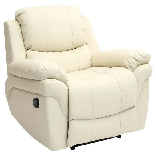 BOXED MADISON CREAM LEATHER RISE & RECLINER EASY CHAIR (2 BOXES) RRP £539.99