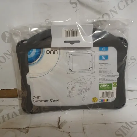 LOT OF APPROXIMATELY 20 BRAND NEW ASDA STOCK TO INCLUDE 8 HAND FREE BLUETOOTH HEADSETS AND 12 ONN 7-8" BUMPER CASES