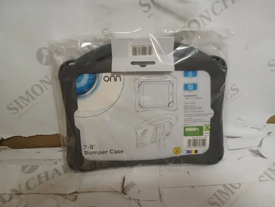 LOT OF APPROXIMATELY 20 BRAND NEW ASDA STOCK TO INCLUDE 8 HAND FREE BLUETOOTH HEADSETS AND 12 ONN 7-8" BUMPER CASES