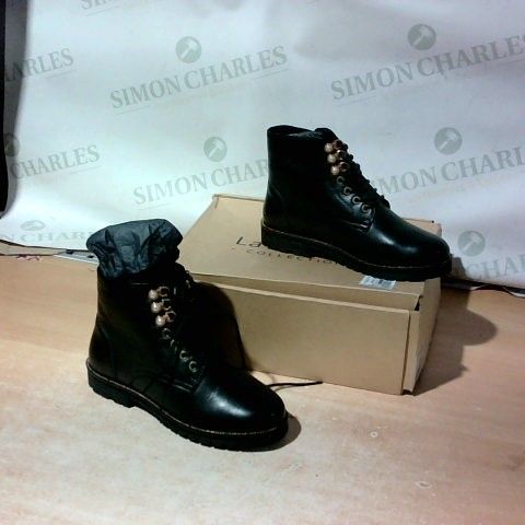 BOXED PAIR OF LAREDOUTE COLLECTIONS BLACK BOOTS SIZE 38