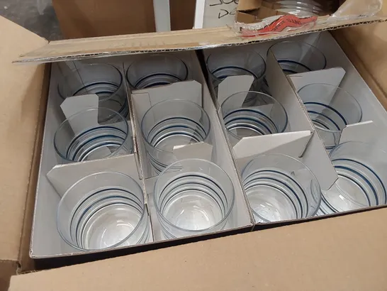 SET OF APPROX 24 LUMINARC GOBLETS IN TRANSPARENT/BLUE