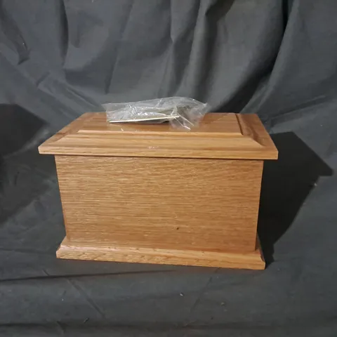 BOXED WOODEN CREMATION ASHES CASKET 