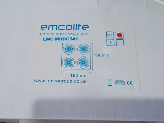 PALLET CONTAINING 48 BOXED EMCOLITE MR16 RIMLESS DOWNLIGHTS - EMC MRDG541