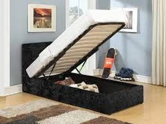 BOXED 90CM BERLIN OTTOMAN BED - BLACK