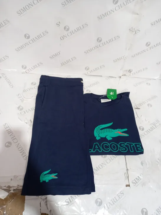 LACOSTE BLUE SHORTS AND TOP FIT SIZE L  