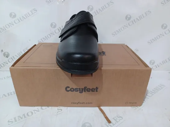 BOXED PAIR OF COSYFEET SHOES IN BLACK UK SIZE 12.5