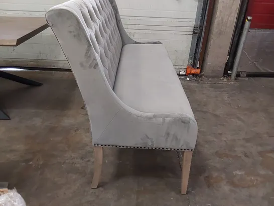 DESIGNER GREY VELVET JACOB BENCH (1 ITEM)