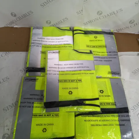 5X BAGGED  YELLOW  HIGH VISIBILITY VESTS 