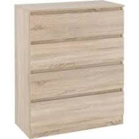 BOXED ASHBEL 4-DRAWER GREY CHEST (2 BOXES)