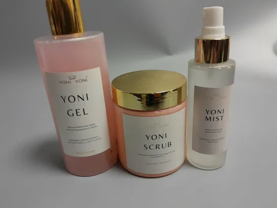 LOT OF3 YONI YONI ITEMS INCLUDES SCRUB, GEL AND MIST