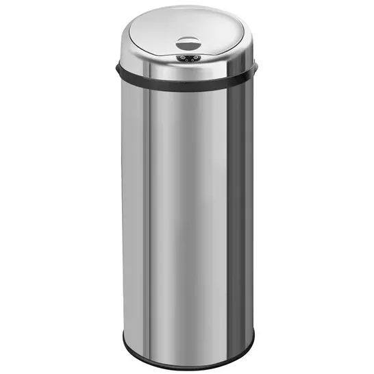 BOXED LADSON STEEL MOTION SENSOR RUBBISH BIN IN SILVER (1 BOX)