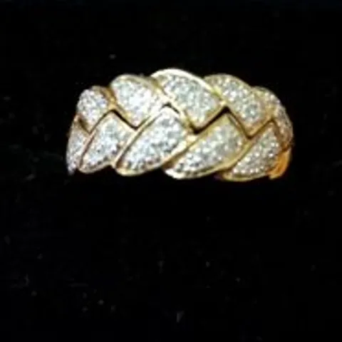 9CT YELLOW GOLD NATURAL DIAMOND 'WOVEN' DRESS RING