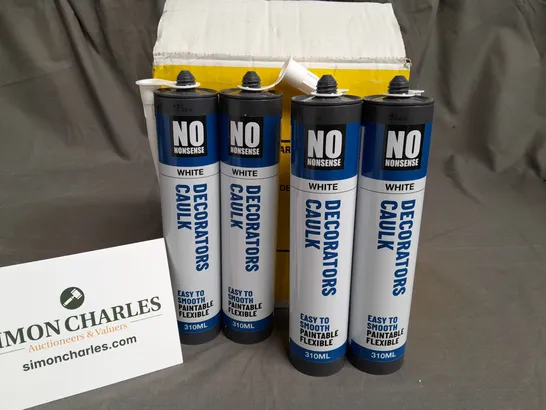 LOT OF 12 TUBES OF NO NONSENSE 310ML WHITE DECORATORS CAULK