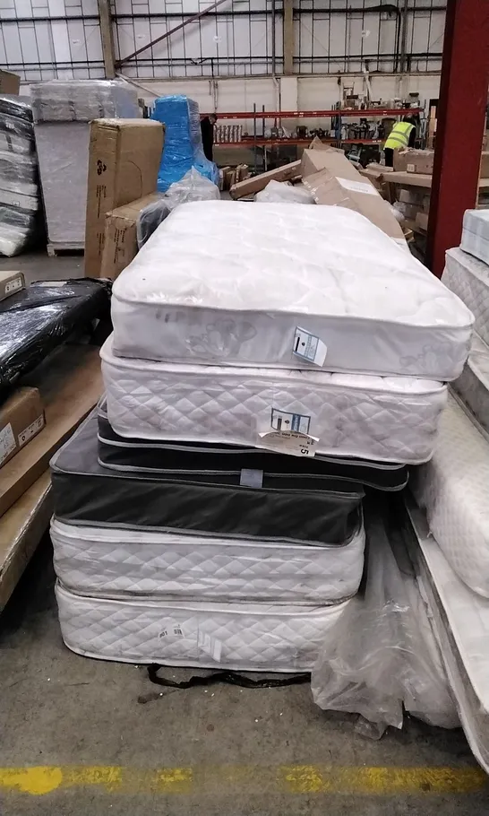 STACK OF APPROXIMATELY 6 ASSORTED MATTRESSES