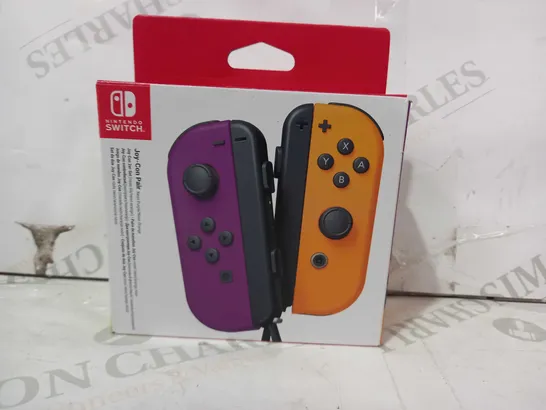 NINTENDO SWITCH SET OF CONTROLLERS IN PURPLE AND ORANGE