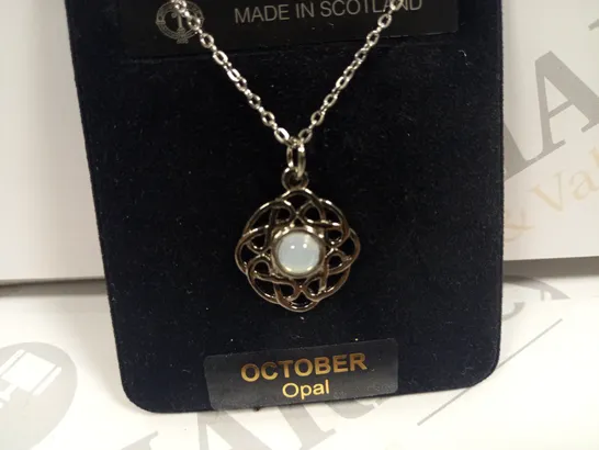 ART PEWTER OCTOBER OPAL NECKLACE