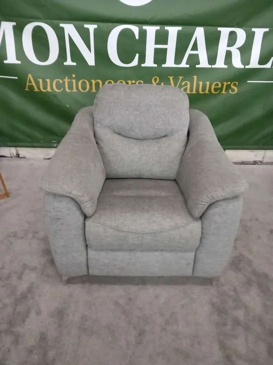 DESIGNER G PLAN JACKSON GRAIN PEWTER FABRIC ARMCHAIR