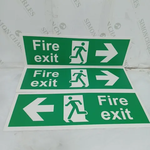 LOT OF 3 FIRE EXIT SIGNS