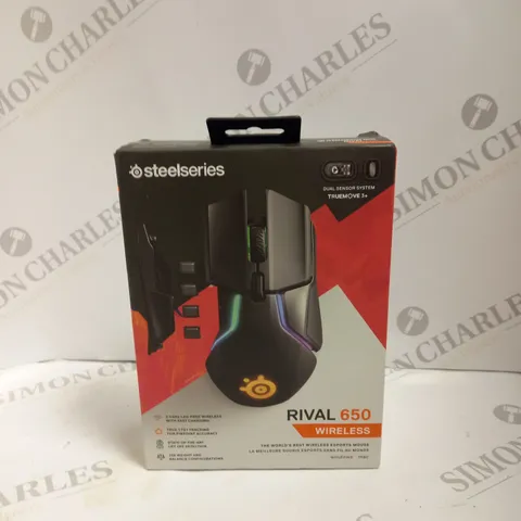 BOXED STEEL SERIES RIVAL 650 WIRELESS GAMING MOUSE 