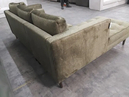 NEW ORLEANS CORNER CHAISE SOFA - OLIVE GREEN