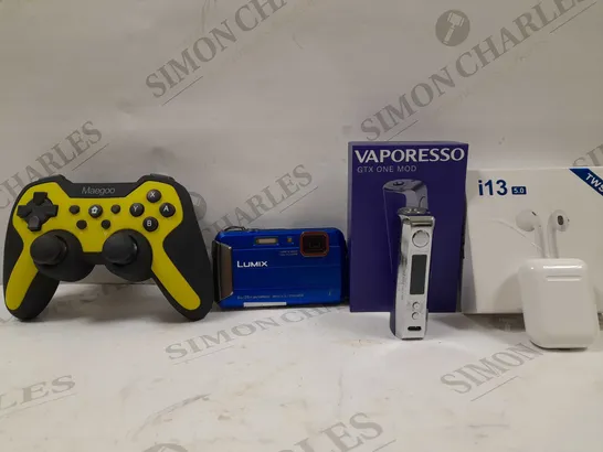 LOT OF APPROX 25 ITEMS TO INCLUDE - MAEGOO CONTROLLER -VAPORESSO GTX ONE - I13 EARBUDS ECT