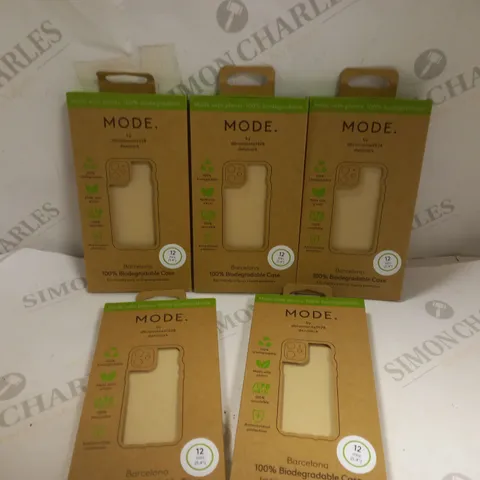 BOX OF 5 MODE BARCELONA 100% BIODEGRADEABLE PHONE CASES FOR VARIOUS IPHONES