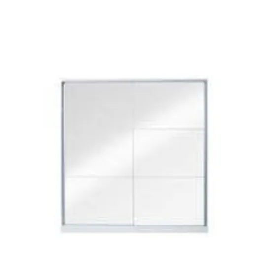 BOXED WHITE/MIRROR SLIDING WARDROBE (4 BOXES)