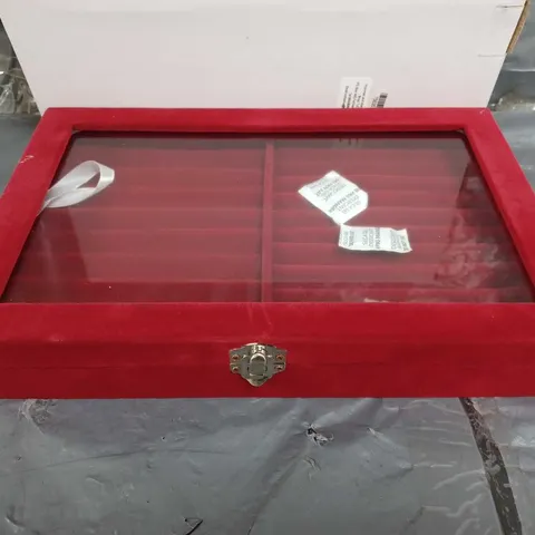 LOT OF 20 BRAND NEW RED JEWELLERY BOXES WITH VIEWING WINDOW