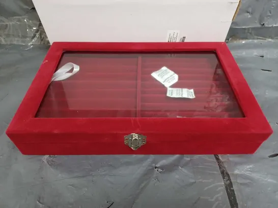 LOT OF 20 BRAND NEW RED JEWELLERY BOXES WITH VIEWING WINDOW