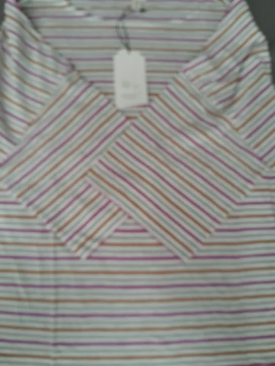 SEASALT CORNWALL TREMAYNE QUAY TOP IN MULTICOLOUR STRIPES SIZE UK 22