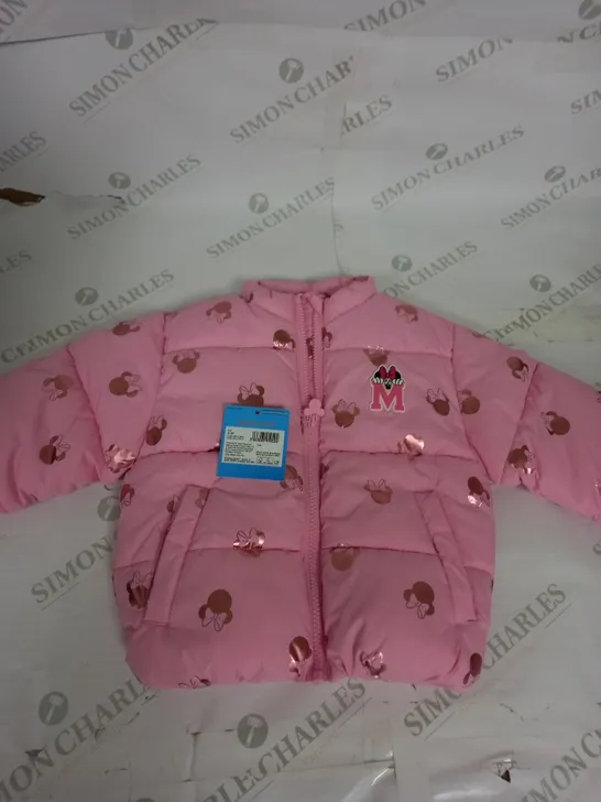 GIRLS MINNIE MOUSE ZIPPED PADDED COAT SIZE 2-3 YEARS