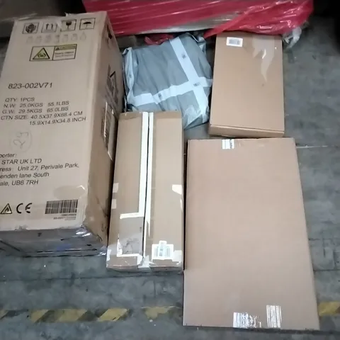 PALLET OF ASSORTED ITEMS INCLUDING SKY NATURE OUTDOOR CLOCK, MEE 2OU 40CM MIRROR, PORTABLE WARDROBE, HOMCOM PORTABLE AIR CONDITIONER, FLOGUOR SUN LOUNGE CHAIR, YORBAY  