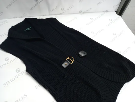 RALPH LAUREN SLEEVELESS CARDIGAN IN BLACK - XL