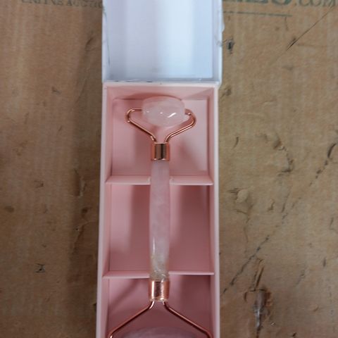 ROSE QUARTZ DUAL ENDED ROLLER WITH BOX