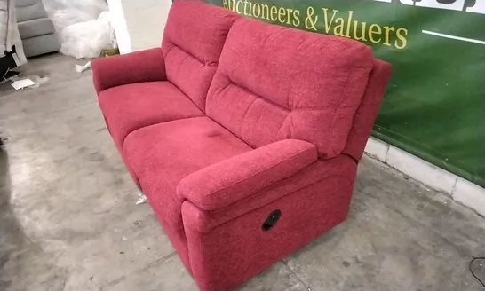 QUALITY BRITISH DESIGNED & MANUFACTURED G PLAN SEATTLE 3 SEATER MANUAL RECLINER SOFA RUSH CLARET FABRIC