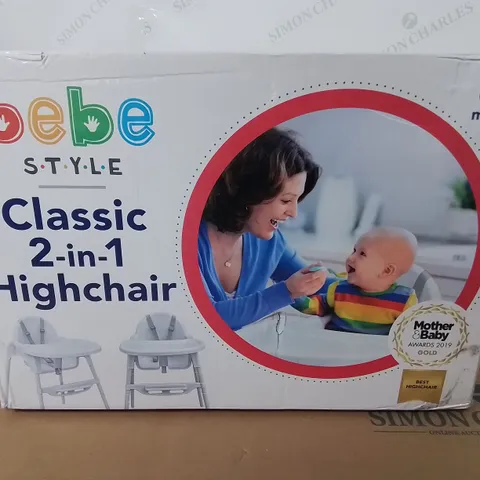 BRAND NEW BOXED BEBE STYLE CLASSIC 2-IN-1 HIGHCHAIR